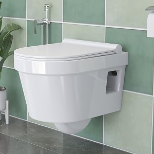 plantex ceramic wall hung smart commode with foot sensor