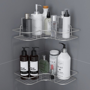 Plantex Self-Adhesive Corner Shelf for Bathroom Rack