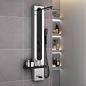 Plantex Shower Panel for Bathroom/304 Grade Stainless Steel Modern Shower System with Head Shower/Hand Shower & Massage Spray Jet for Bathroom - Pack of 1 (Chrome and Black, KM-8097)