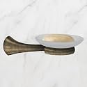Plantex Smero Pure Brass Glass Soap Holder for Bathroom &amp; Kitchen/Soap Stand/Case/Dish/Bathroom Accessories - Contrive (Rich Antique)