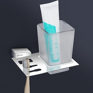 plantex smero pure brass tooth brush holdertumbler holdertoothpaste holderbathroom accessories - arrete chrome