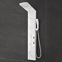 Plantex SS-304 Marble Textured Shower Panel for Bathroom with Showerhead/Hand Shower with Hose Pipe &amp; Clamp/Body Massage Jets/Bathroom Shower System -(KM-8099)