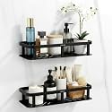 Plantex Stainless 304 Grade Steel Shelf for Bathroom/Kitchen Rack - Bathroom Accessories - Pack of 2 (12X5 Inches-Black Finish)