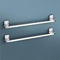 Plantex 304 Grade Stainless Steel 24 inch Towel Rod for Bathroom/Towel Holder/Towel Hanger/Bathroom Accessories Pack of 2, Cute (Chrome)