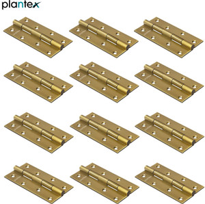 plantex stainless steel door hinges 5 inchx12 gauge25 mm thickness kabza for door buttmortise hinge brass antique pack of 12