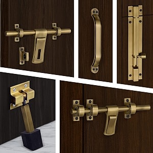plantex stainless steel door kit for single doordoor hardwaredoor accessories 10 inch al-drop8 inch latch 7 inch 2 handles7 inch tower bolt and 4 inch door stopper - dmal-02-brass antique