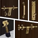 Plantex Stainless Steel Door Kit for Single Door/Door Hardware/Door Accessories (10 inch Al-Drop,8 inch Latch, 7 inch 2 Handles,7 inch Tower Bolt and 4 inch Door Stopper) - (DMAL-02-Brass Antique)