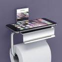 Plantex Stainless Steel Toilet Paper Holder with Mobile Phone Stand-Bathroom Accessories Stainless Steel Toilet Paper Holder