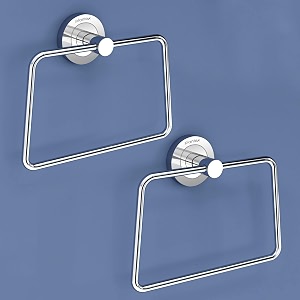 plantex stainless steel towel ring for bathroomwash basinnapkin-towel hangerbathroom accessories chrome-trapezium - pack of 2