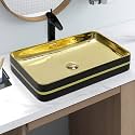 Plantex Ceramic Wash Basin for Bathroom/Table Top Ceramic Basin/Washbasin for Bathroom (Black - 24 x 14 x 5 Inch)