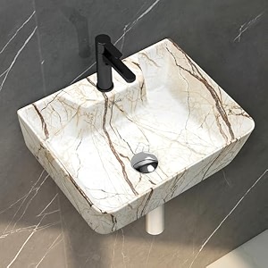 plantex wall mount wash basin for bathroomdesigner ceramic small washbasinrectangle countertop wash basinhomeoffice 16 x 12 x 45 inch