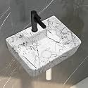 Plantex Wall Mounted Wash Basin for Bathroom/Designer Ceramic Washbasin/Rectangle Small Basin for Handwash/Home/Office (16 x 12 x 4.5 Inch)