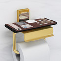 Plantex Tissue Paper Holder/Toilet Paper Holder for Bathroom (Crystal, PVD Gold) Stainless Steel Toilet Paper Holder