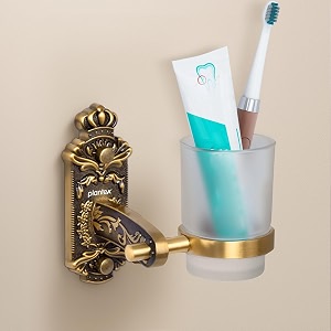 Plantex Tumbler Holder for Bathroom Aluminum GlassTooth