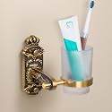 Plantex Tumbler Holder for BathroomAluminum GlassTooth Brush