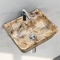 Plantex Wall Hung Wash Basin for Bathroom/Designer Ceramic Basin/Rectangle Countertop Washbasin/Home/Office (17 x 14 x 5 Inch)