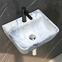 Plantex Wall Hung Wash Basin for Bathroom/Designer Ceramic Basin/Rectangle Countertop Washbasin for Home/Office (17 x 14 x 5 Inch)