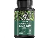 PlantFusion Vegan Calcium 1000mg, Premium Plant Based Formula, 90 Tablets