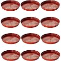 Plastic Saucer Base Plate Planter Tray, Terracotta, 4 Inch, Set of 15