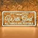 Planzo With God All Things Are Possible LED Neon Sign Light Home Wall Decor