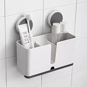 plastic self adhesive magic sticker wall mounted toothbrush holder with drain tray for bathroomkitchen spoon holdertoothbrush holders for bathroom two cup toothbrush holder