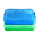 Plastic Activity Tray with lid for Slime, Beads, Sand and Sensory Toys – 15 Inches (2 Pack)