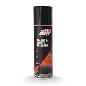 motoroctane plastic amp rubber restorer spray for car amp bike  250ml 245g  restores faded plastic rubber amp vinyl surfaces for car bumpers fenders side mirrors door trims bike panels