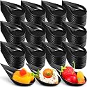 Plastic Appetizer Spoons, 4 Inch Tasting Teardrop, Black, 600 Pcs