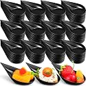 Plastic Appetizer Spoons, 4 Inch Tasting Teardrop, Black, 400 Pcs