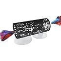 Plastic Aquarium Hideaway Cave with Flow-Through Design - Decorative Tunnel for Betta Fish, Guppies &amp; Shrimp with Secure Suction Cup