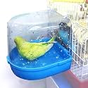 Plastic Birds Bath Tub for Birds Cage Small Birds Bathing Box (Color May Vary) by Pet & Vet. (Blue& White)