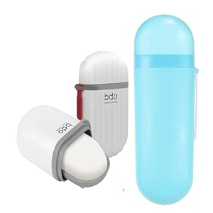 plastic capsule shape travel toothbrush toothpaste case holder amp travel soap case with leak proof lid multicolor hv-tootampsoap