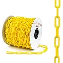 Plastic Chain, Safety Barrier, 2" Links, Light Weight, 124 Feet, Yellow