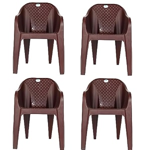 plastic chair  chairs for home  dining amp resturant  office garden indoor amp outdoor  kursi  color - brown  plastic chairs set of 4 pieces