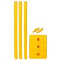 Plastic Cricket Stumps Set - 3 Wickets, 2 Bails, 1 Base (Yellow)