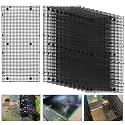 Plastic Egg Crate Grip Panel Fish Tank Divider Aquarium Divider Filter Bottom Fish Tank Isolation Board Egg Crate Tray (Black, 12pcs 11.8X5.9 Inch with 0.15 Inch Hole)
