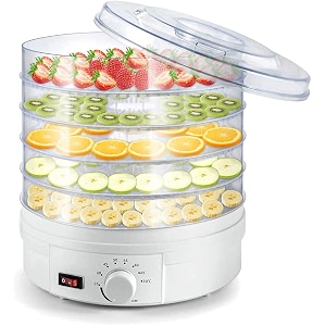 plastic electric food saver fruit dehydrator preserver machine with 5 stackable tray set of 1