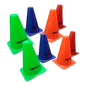 plastic heavy marker cones multicolor 6 inch - pack of 24 marker cones 6 inch for soccer cricket track and field sports football saucer cone cone for sports