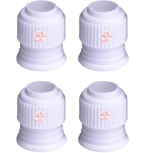 plastic icing nozzles pipe tip couplers icing nozzle making tool for cake decorating - set of 4 white