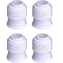 Plastic Icing Nozzles Pipe Tip Couplers Icing Nozzle Making Tool for Cake Decorating - Set of 4 White