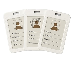 plastic id card holder for office and school use locking style pack of 25 vertical white