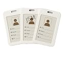 Plastic ID Card Holder for Office and School use Locking Style (Pack of 50, Vertical, White)