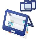 Plastic ID Card Holder for Office and School use Locking Style Horizontal (Blue, Pack of 5)