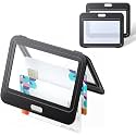 Plastic ID Card Holder for Office and School use Locking Style Horizontal (Black, Pack of 5)