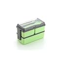 Plastic Lunch Box Comes with 3 Detachable Box, 2 Spoons &amp; Stylish Lid Bpa Free, Air Tight,Easy to Carry in Bagpack Ideal for Office, School &amp; Oudoor Double Decker (Multicolor), 1.4 Liters