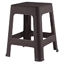 Plastic Optima Seating Stool Suitable for Indoor & Outdoor Use | Anti-Slip Stool for Adult & Senior Citizen-Friendly Design | Brown