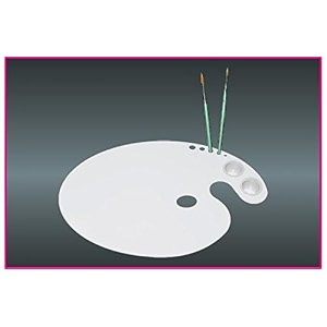 plastic oval shape colour mixing palette white