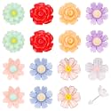8 Pairs Flower Plastic Post Earrings, Colorful Plastic Stud Earrings for Women Lightweight Cute Floral Studs Jewelry for Sensitive Ears Daily Wear &amp; Special Occasions (Mixed Flower)