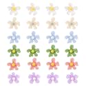 Plastic Earrings, Flower Stud Earrings Colorful Daisy Rose Post Floral Ear Studs Plastic for Sensitive Ears
