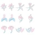 Plastic Post Earrings, Colorful Plastic Stud Earrings for Women Lightweight Cute Floral Studs Jewelry for Sensitive Ears Daily Wear &amp; Special Occasions (Roses)